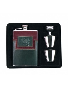 Flachmann met leer en hert...