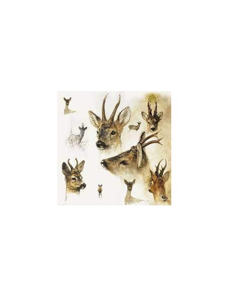 Servetten met jachtprint - ree