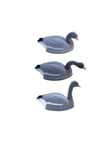 Lokvogel grauwe gans stapelbaar geflockt set 6 stuks