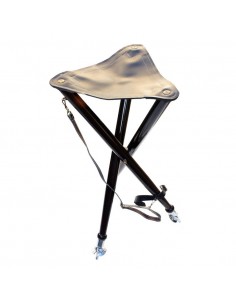 Stoel 3-poot leer hoog 75 cm