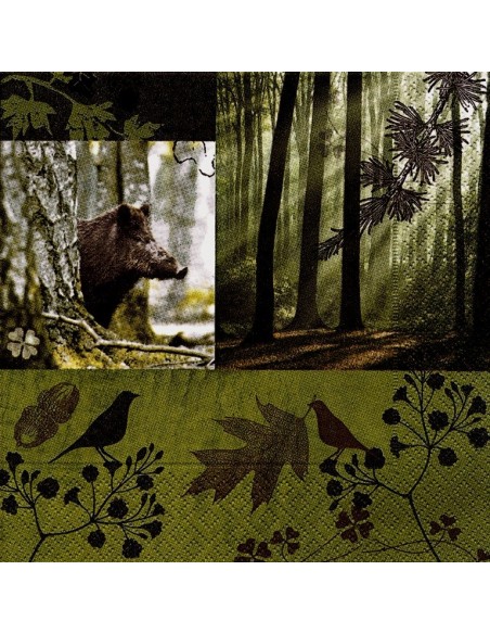 Servetten met jachtprint - zwijn